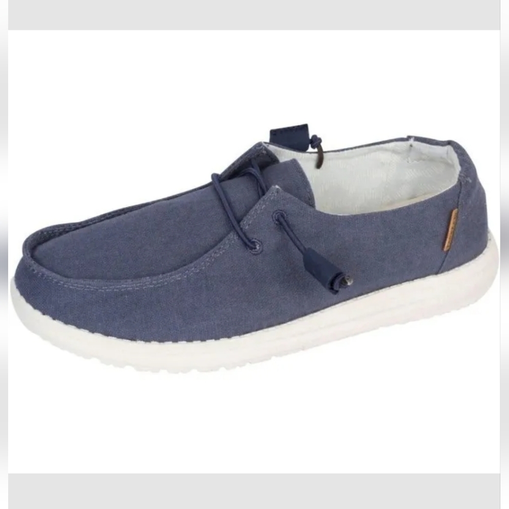 Hey Dude Womens Wendy Chambray Navy White 9